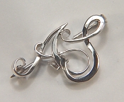 14kt white gold  A S monogram pin