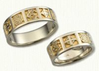 Celtic Cross, Monogram, Loveknot Band in 14KW 