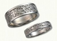 14KY monogram signet ring with hand cut top - initial rings