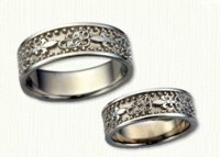 14kt hand engraved ring with flower motif