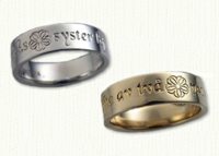 14KY monogram signet ring with hand cut top - initial rings