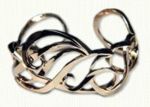 Monogram cuff bracelet in 14KY