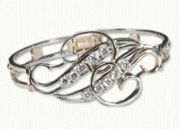 14kt two tone R P monogram bracelet with diamonds