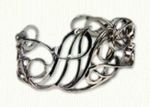 Sterling silver monograms cuff bracelet -Monogram bracelets & Initial bracelets