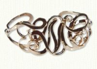 Monogram cuff bracelet in 14KY