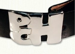 Monogram Belt Buckle in sterling silver