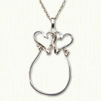 14KY double heart charm holder