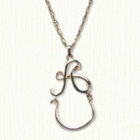 14KY monogram charm holder letter A