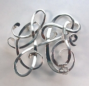 14kt white gold C H F pin for 25th anniversary