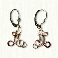 14kt Two Tone Monogram LM Earrings