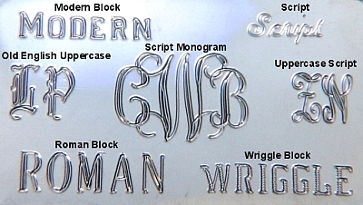 Examples of Machine Engraved Fonts