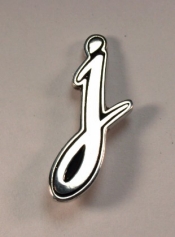 Antiqued sterling  J monogram pin -monogram pins