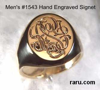 Script Monogram signet ring - Hand engraving Gentleman Style - Shop  brightcut General Rings - Pinkoi