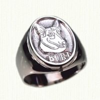 Custom dog signet ring