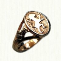 14KY Lion and Thistle Signet Ring
