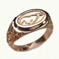 14KY Mustang Signet Ring