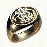 14KY custom celtic style signet ring