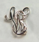 14kt two tone hand made monogram pin